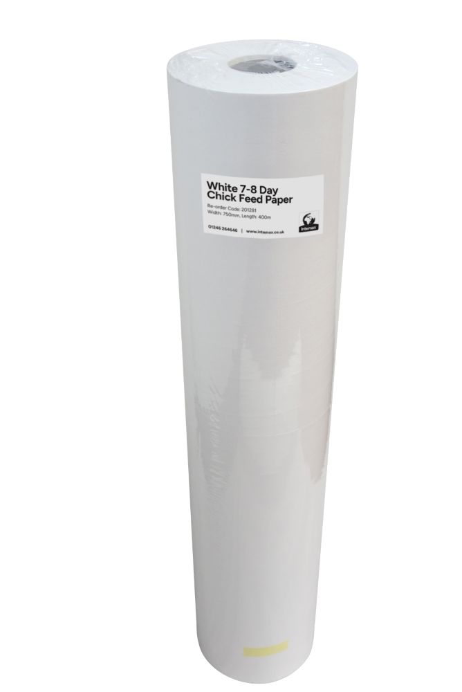 Intemax 7-8 Day White Chick Feed Paper, Biodegradable - 750mm x 400m